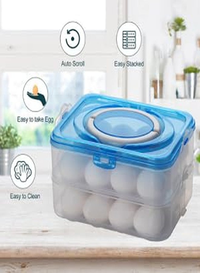 Flipco Abs Plastic Pearl Three Layer 36 Grid Rectangular Egg Storage Container Storage Box Double Layer 36 Grid Egg Storage Box Plastic 36 Egg Holder Box - Image 5